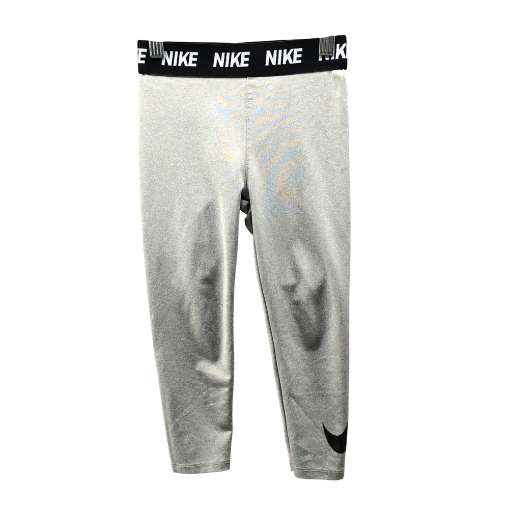 Nike Dri-FIT Pro Leggings Girls 3T-4T Gray Full Length Active Athletic Yoga